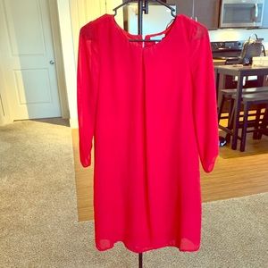 Red half sleeve dress